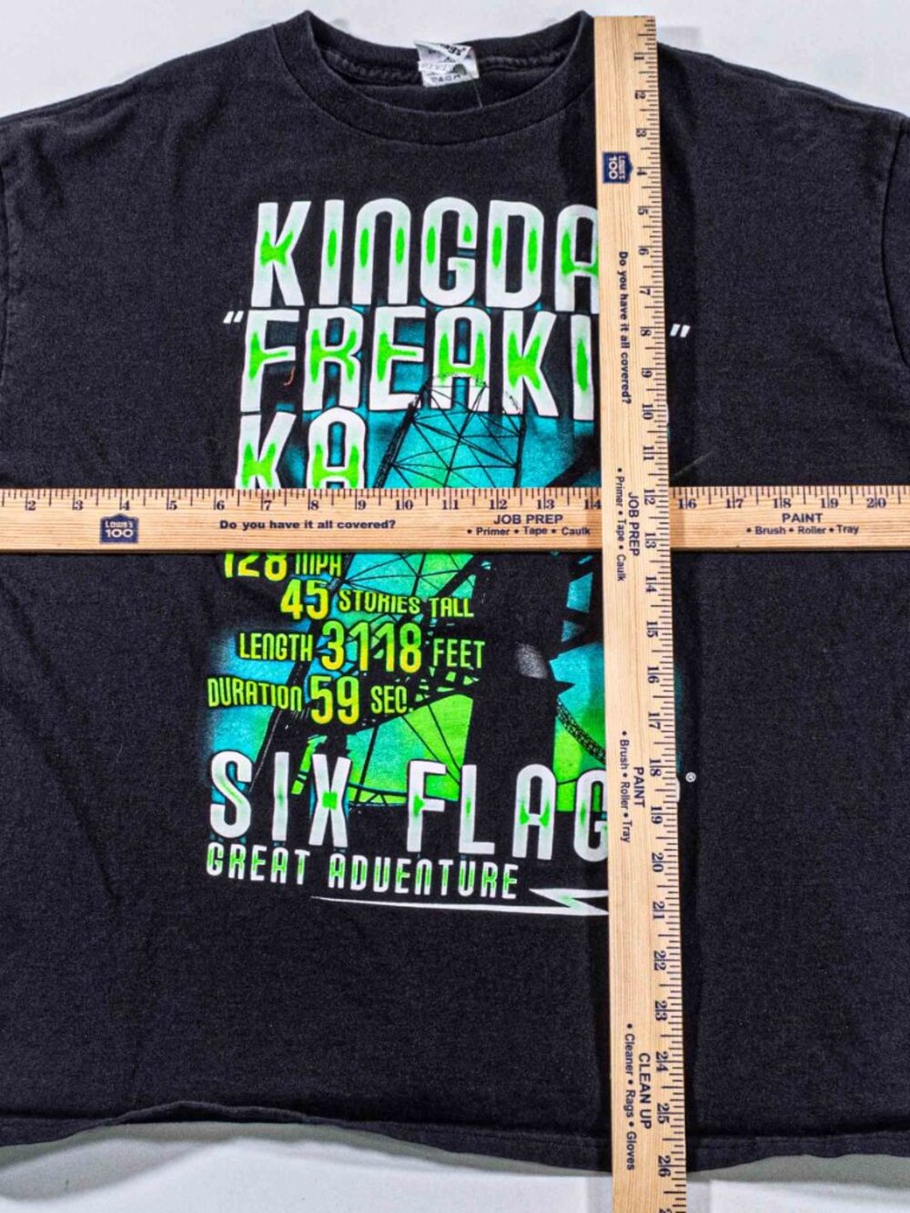 Six Flags Kingda Ka Freakin T-Shirt Large Y2K Great Adventure Coaster VTG - Picture 4 of 9